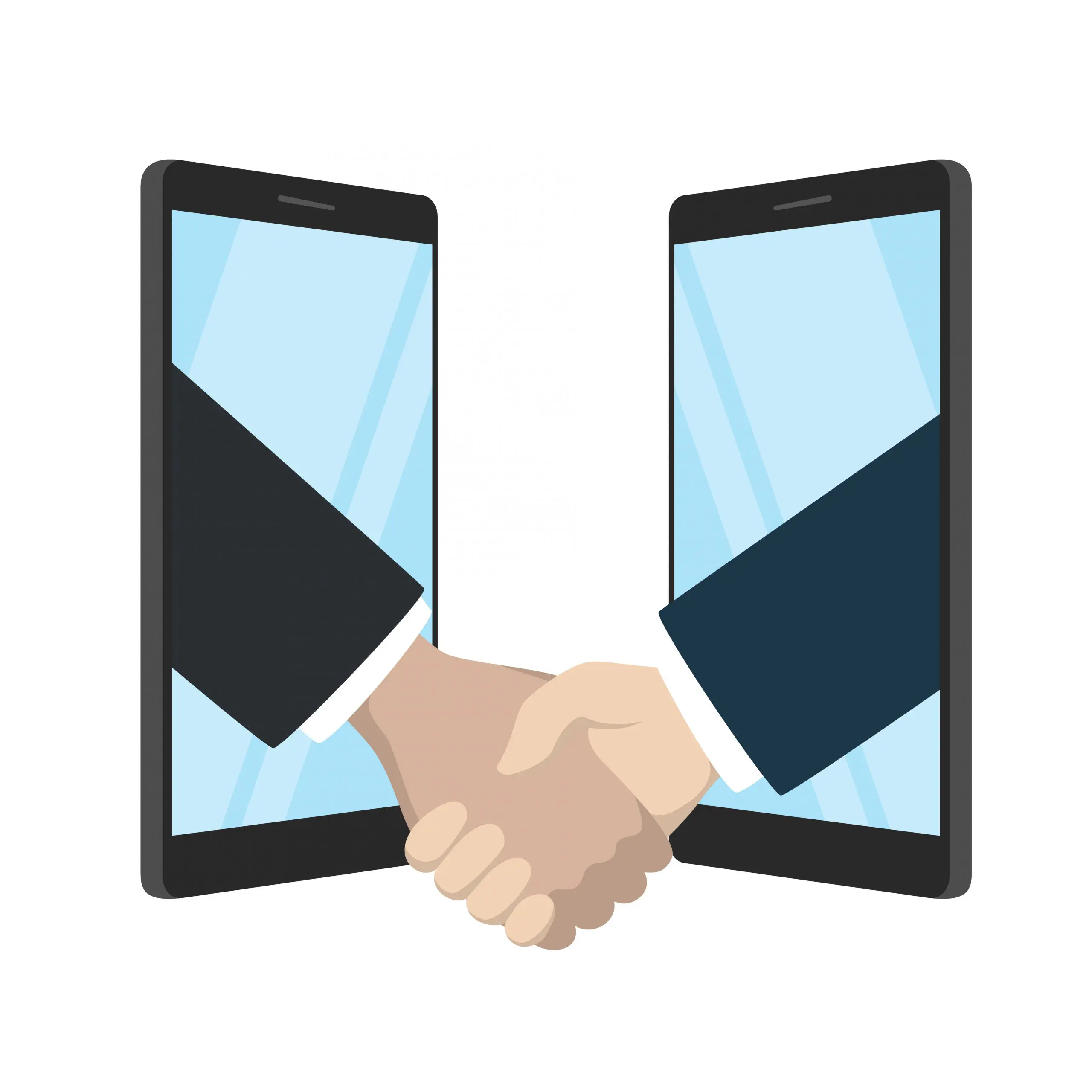 Online business handshake.